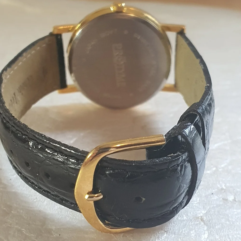 10/$20 Protyme Goldtone Seattle Iron & Metals Promotional Leather Men's Watch